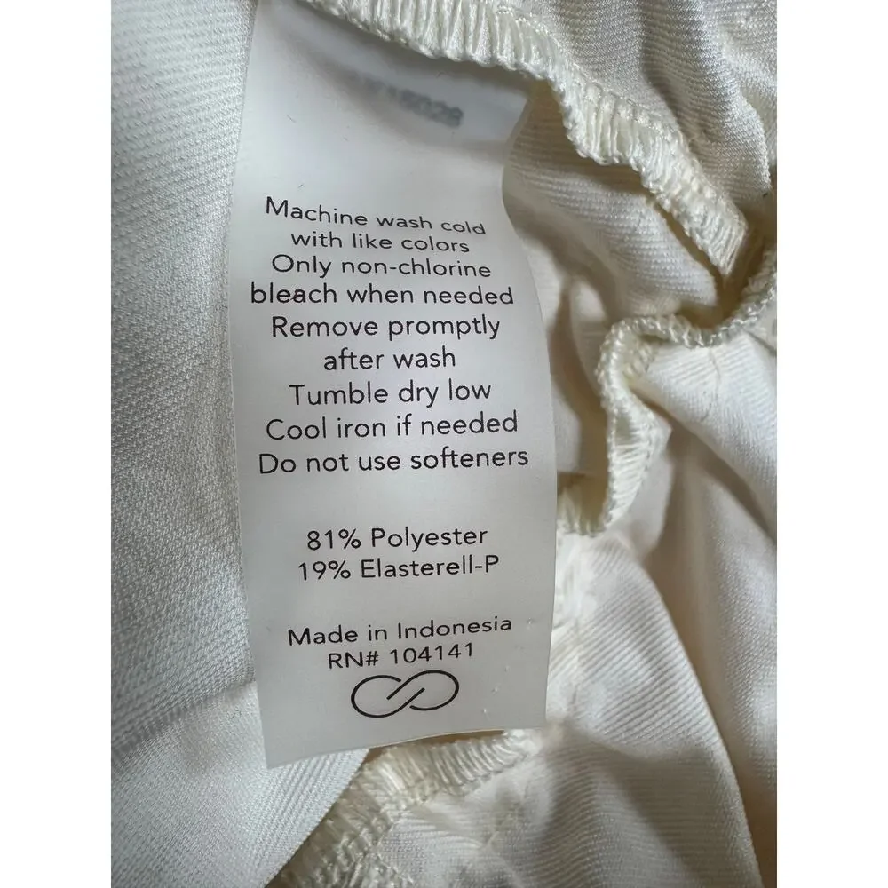 Calia Ivory Utility Romper Large Zip Front Drawstring Pockets Athleisure